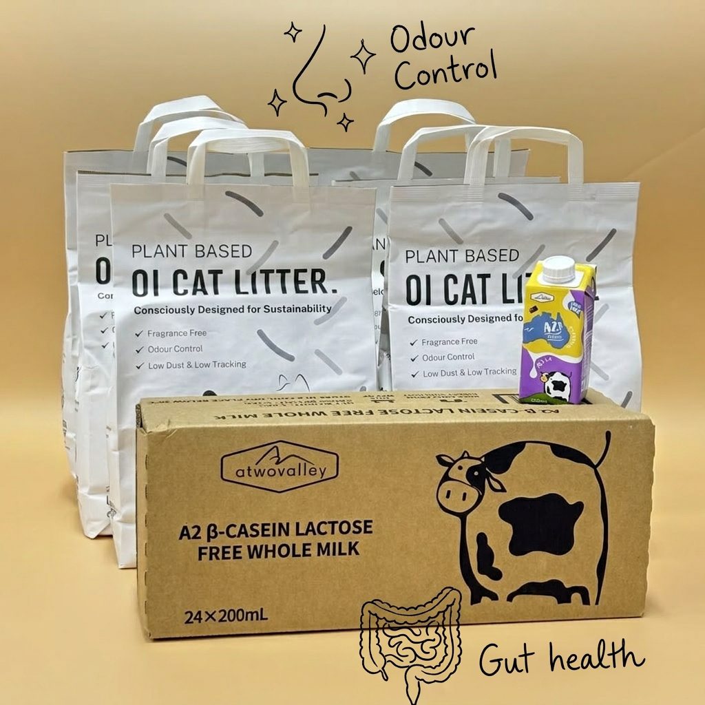 Atwovalley Milk + OI Cat Litter Bundle